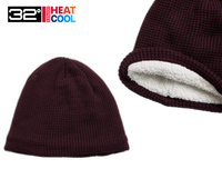 32 Degrees The Waffle Sherpa-Lined Beanie, Bordeaux (One Size) (1-Pack)