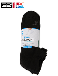 32 Degrees Men's,  Cool Comfort Ankle Running Socks, (6-Pack)