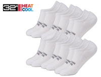 32 Degrees Men's Cool Comfort Socks, No Show, White - (6-Pack)
