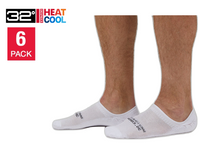 32 Degrees Men's Cool Comfort Socks, No Show, White - (6-Pack)
