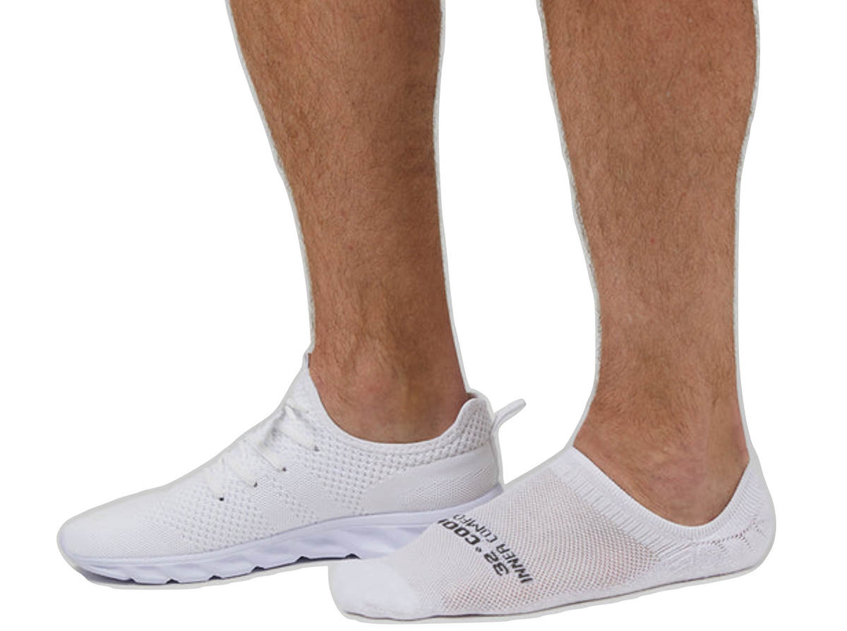 32 Degrees Men's Cool Comfort Socks, No Show, White - (6-Pack)
