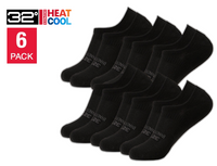 32 Degrees Men's Cool Comfort Socks, No Show, Black - (6-Pack)