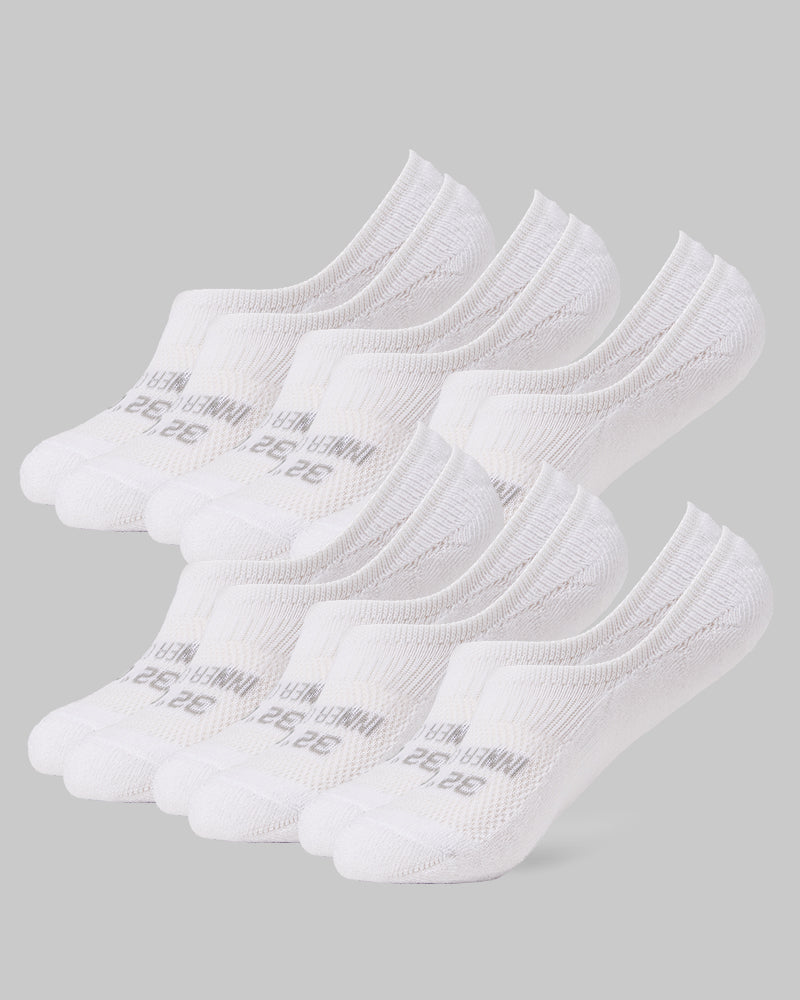 32 Degrees Women's Cool Comfort No-Show Socks, White (6-Pack)