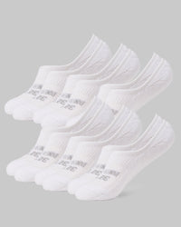 32 Degrees Women's Cool Comfort No-Show Socks, White (6-Pack)