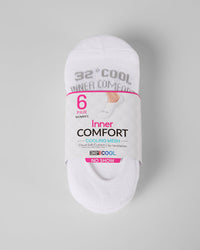 32 Degrees Women's Cool Comfort No-Show Socks, White (6-Pack)