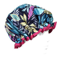 Wrapables Trendy Satin Shower Cap, Twilight Leaves
