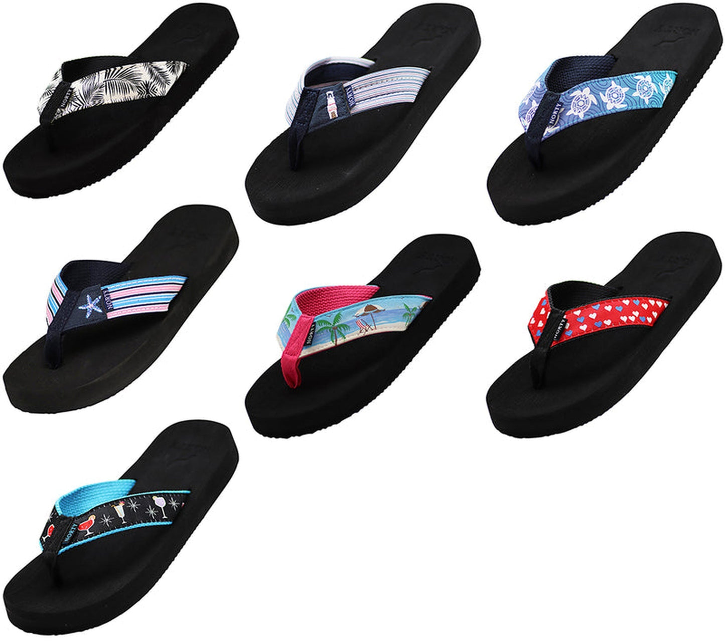 NORTY Womens Flip Flops Adult Female Thong Sandals, Indy Tie Dye