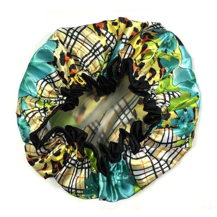 Wrapables Trendy Satin Shower Cap-Diva Prints