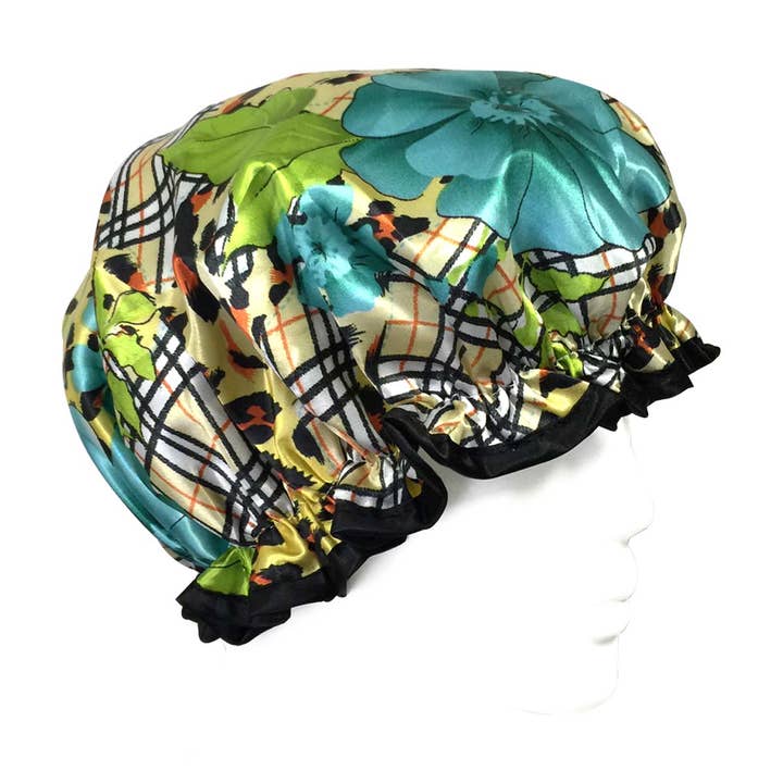 Wrapables Trendy Satin Shower Cap-Diva Prints