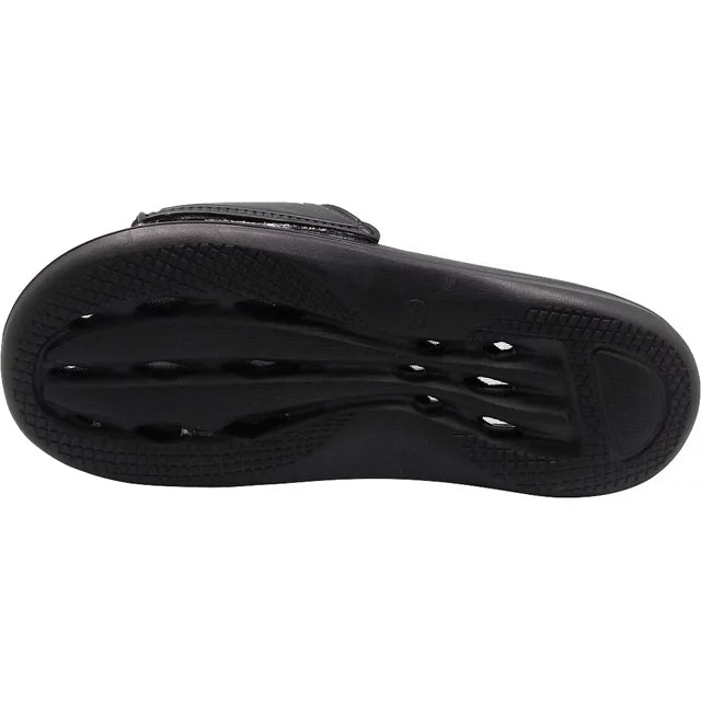 NORTY Mens Drainage Slide Sandals Adult Male Footbed Sandals, (C1023) Black