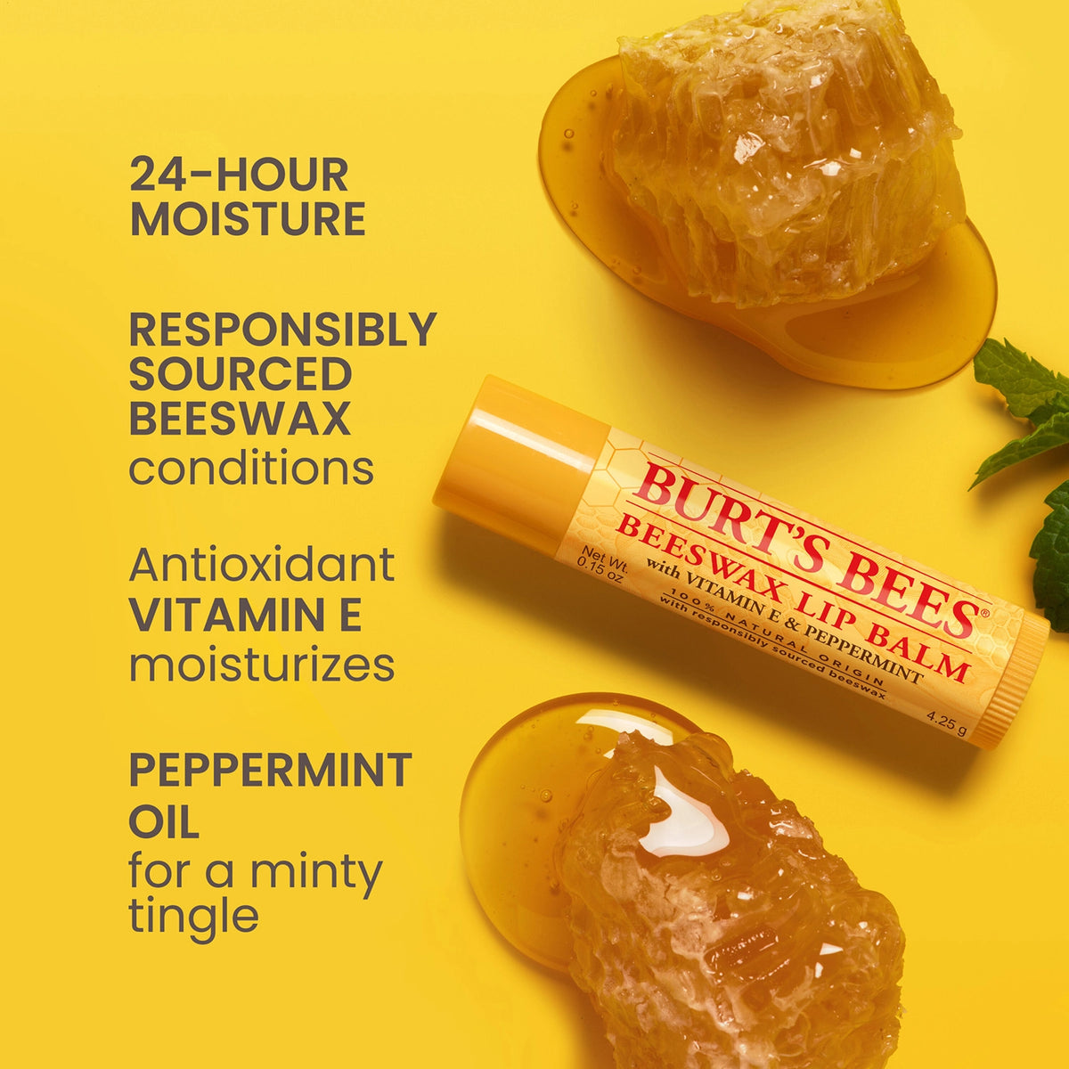 Burt's Bees Beeswax Lip Balm Original with Peppermint & Vitamin E