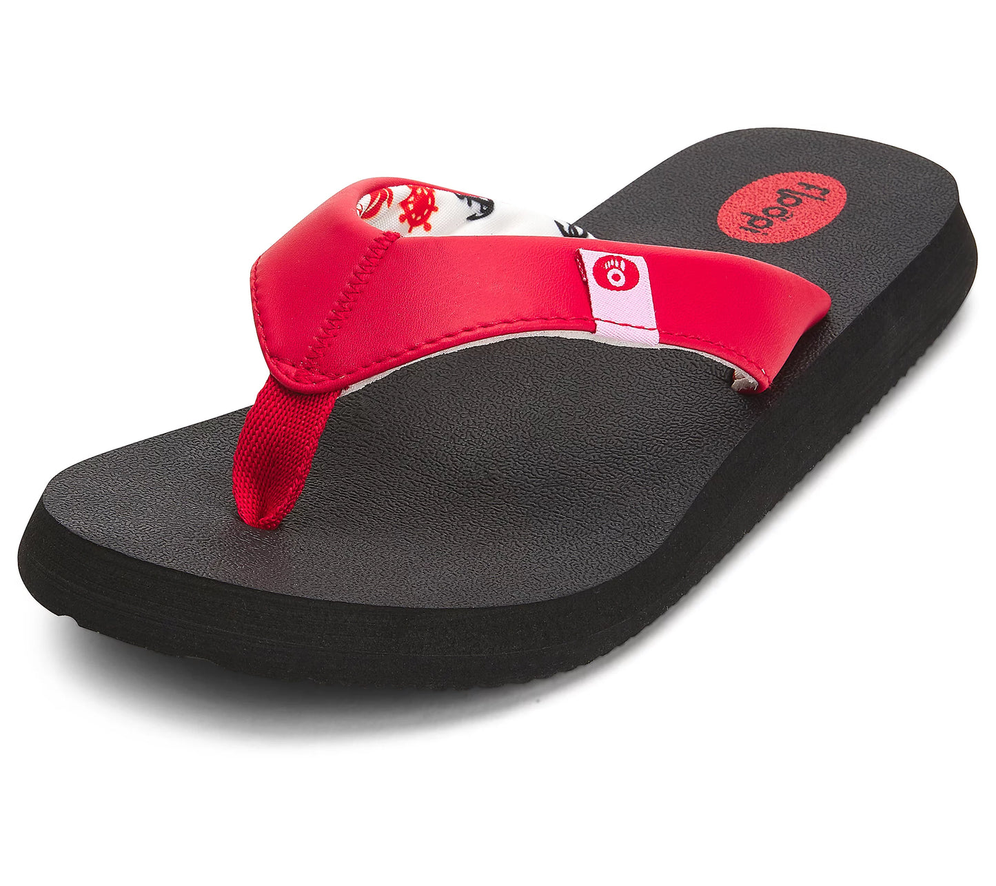 Floopi Women's Bella Yoga Mat Thong Sandal (Red/Anchor 518)