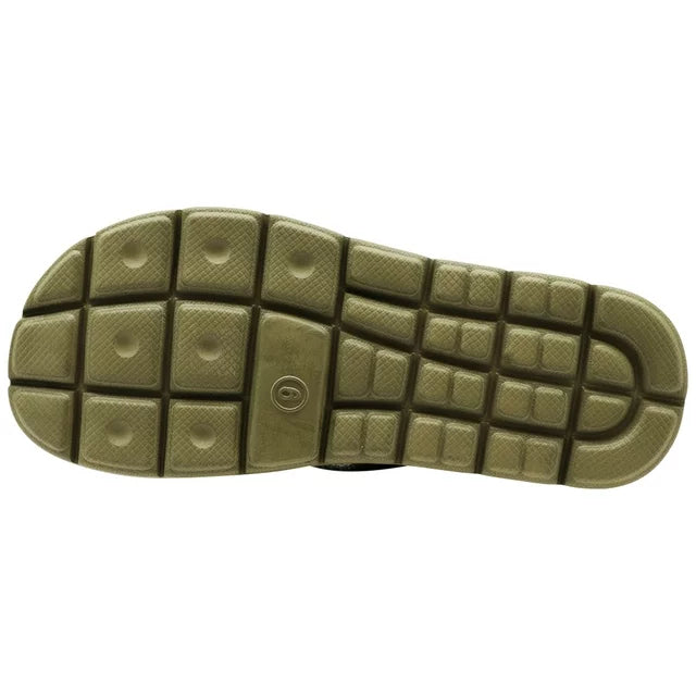 NORTY Mens Memory Foam Flip Flops Adult Male Thong Sandals, (12126) Olive/Brown