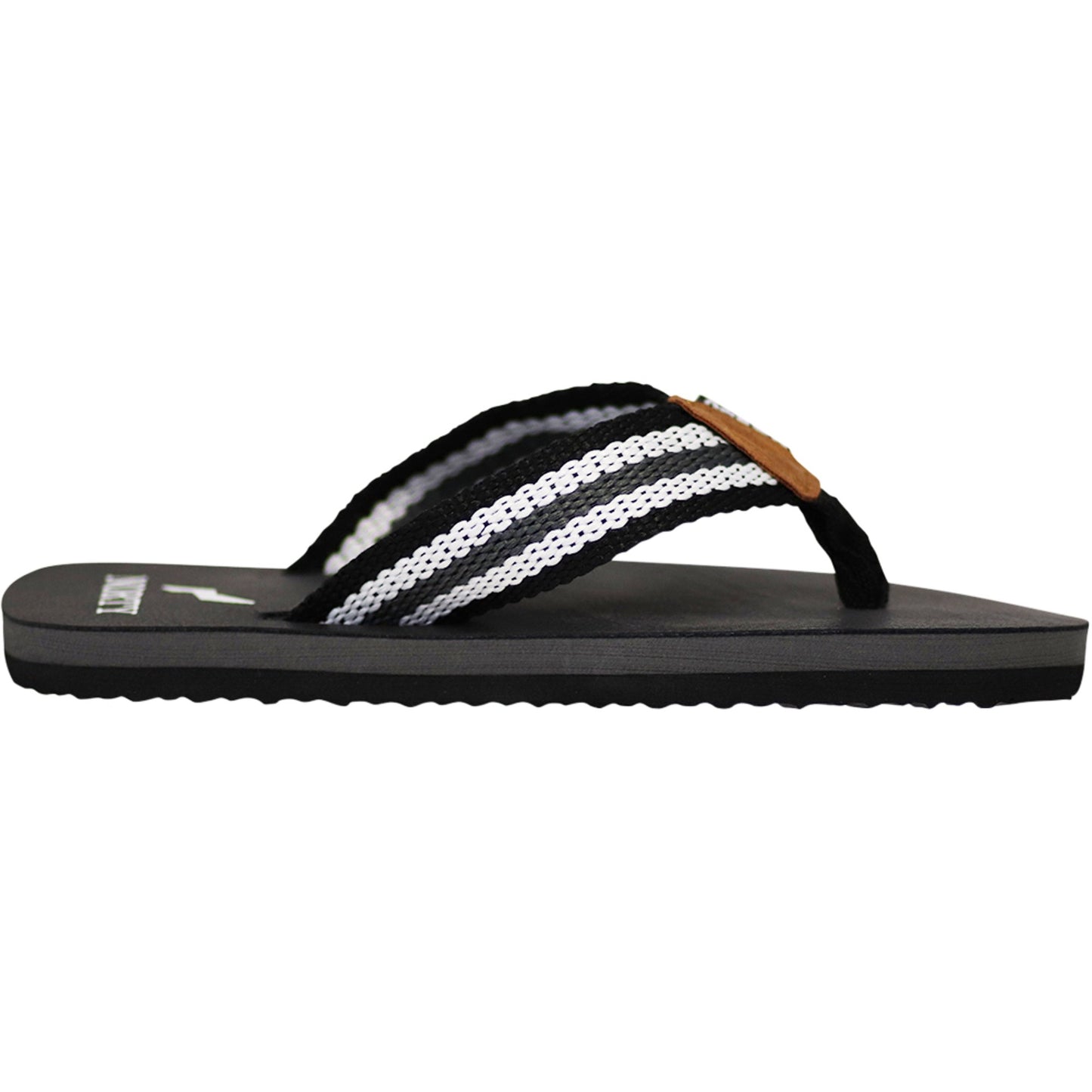 NORTY Men's Flip Flop Sandal - Grey/Black Stripe (11107)