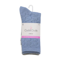 Cuddl Duds Women's - Super Soft Crew Sock, Blue (6-Pack)