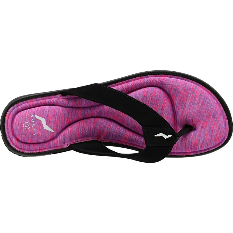 NORTY ladies Memory Foam Flip Flops, Fuchsia