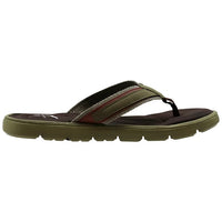 NORTY Mens Memory Foam Flip Flops Adult Male Thong Sandals, (12126) Olive/Brown