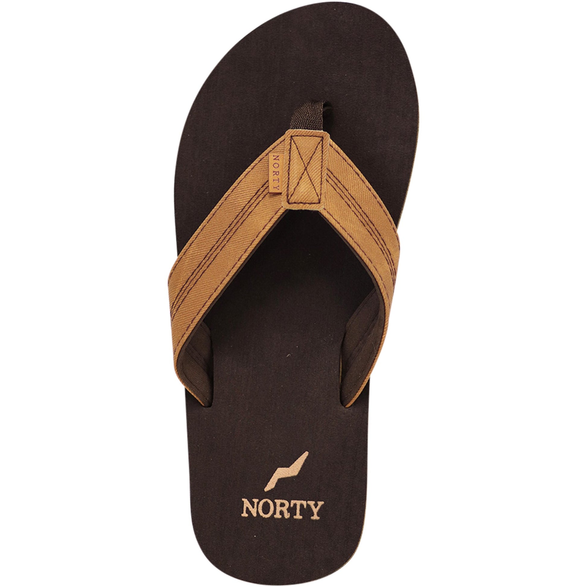 Norty Men's Flip Flop Sandal Brown/Tan (11130)