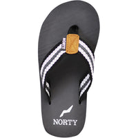 NORTY Men's Flip Flop Sandal - Grey/Black Stripe (11107)