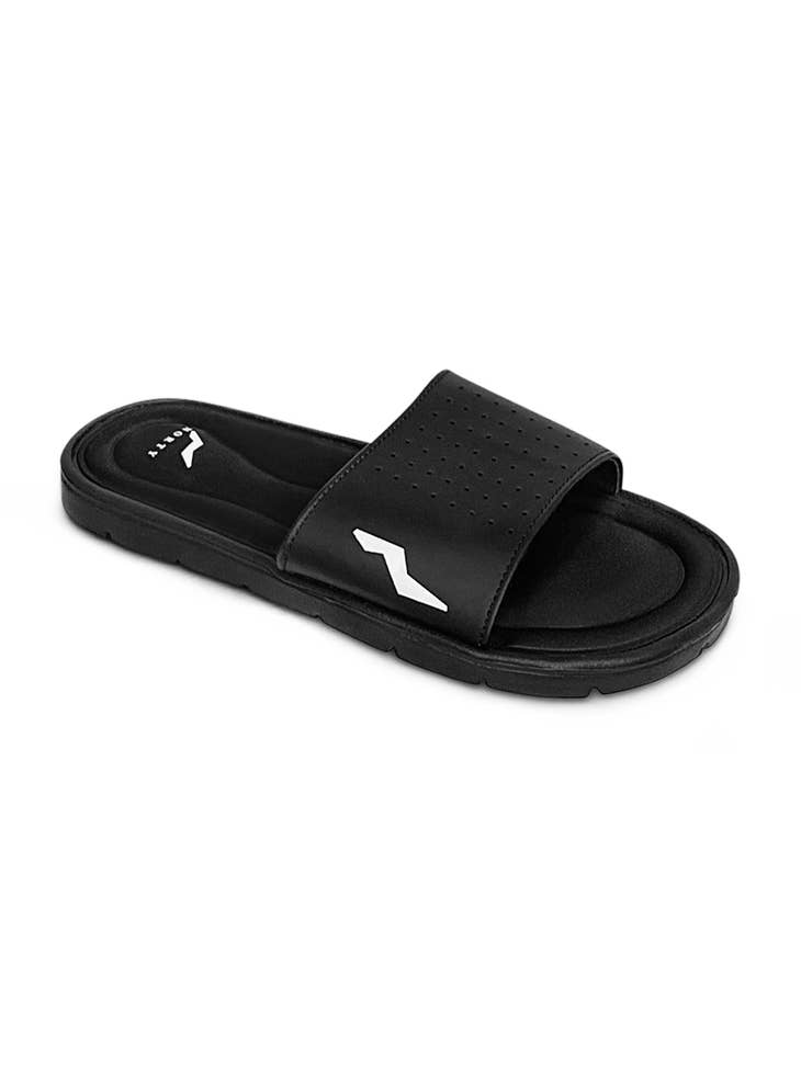 NORTY Mens Memory Foam Slides Adult Male Slide Sandals Black 12132