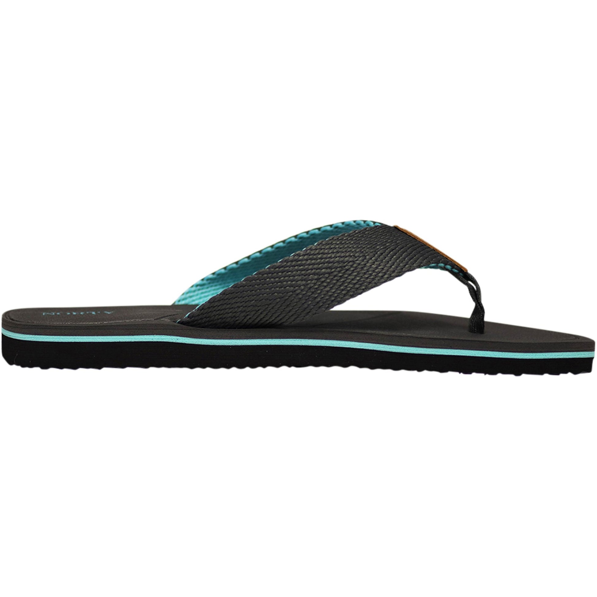 Norty Men's Flip Flop Sandal Grey Turquoise (11115)