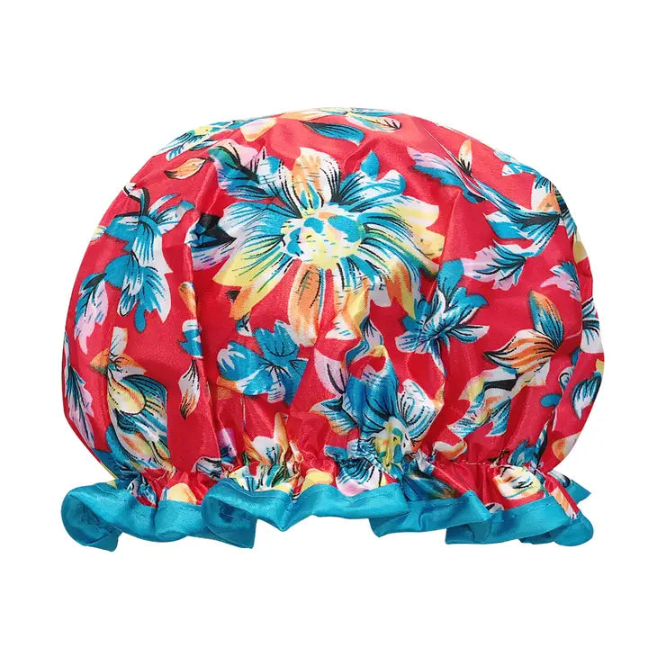 Wrapables Reusable Women's Waterproof Shower Caps, Exotic Floral
