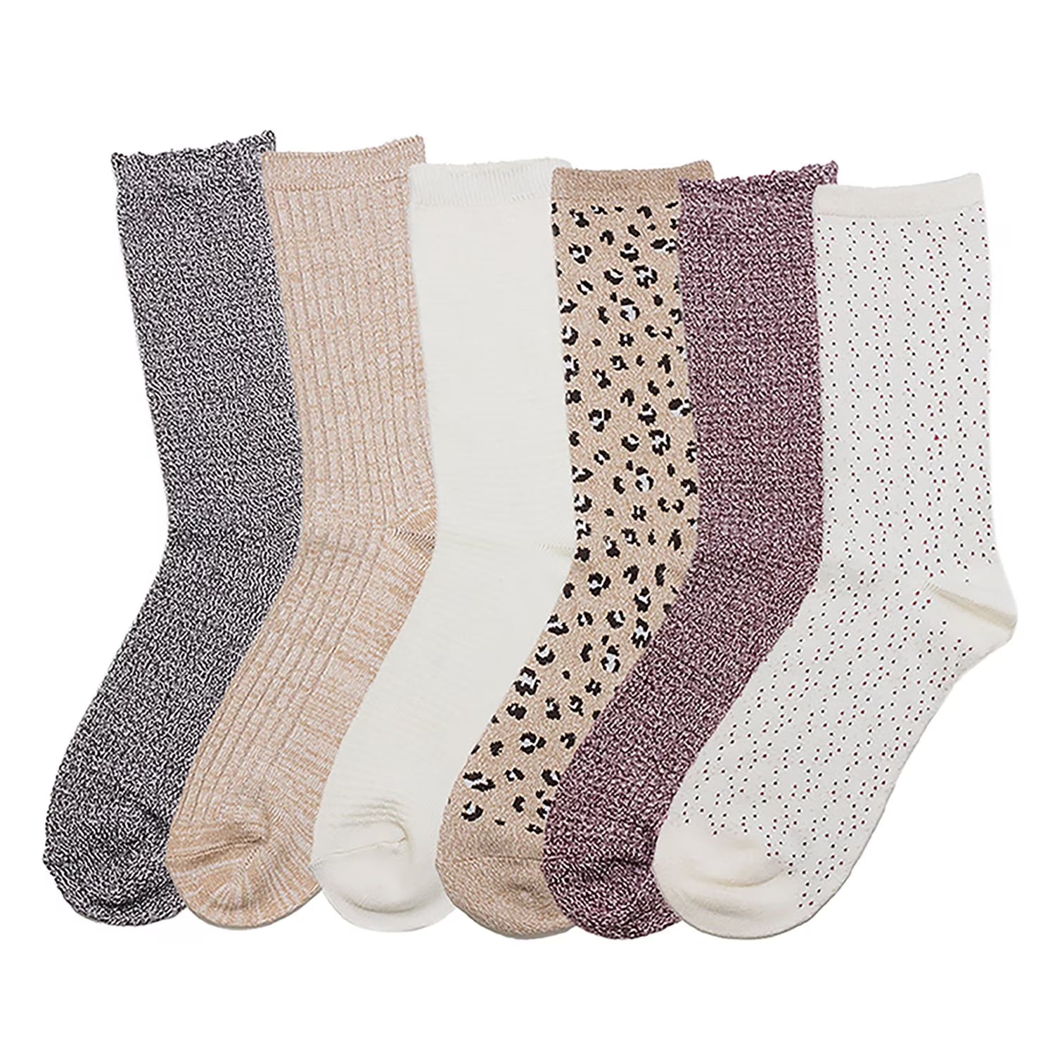Cuddl Duds Women's - Super Soft Crew Sock, Pink Pack (6-Pack)
