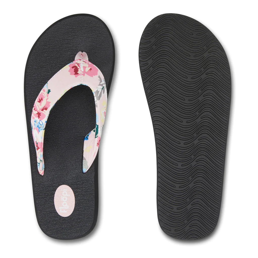 Floopi Women's Isabella Yoga Mat Floral Flip Flop (Pink 528)