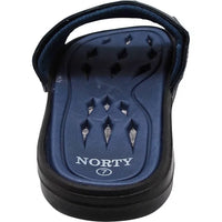 NORTY Mens Drainage Slide Sandals Adult Male Footbed Sandals, Navy