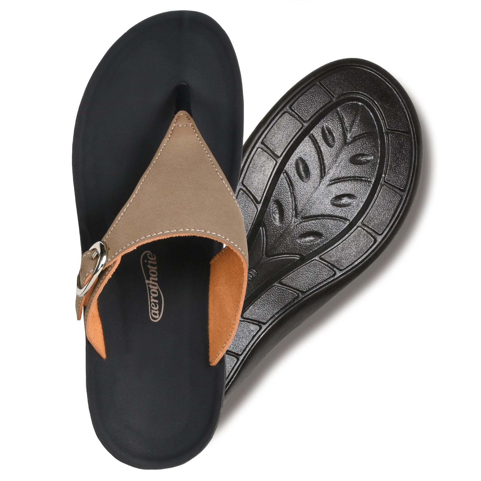 Aerothotic Women's Comfortable Arch Support Sandal, Shale, Khaki (L0817)