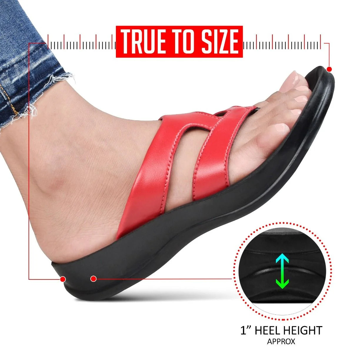 Aerothotic - Raido Women’S Strappy Sandals, Red