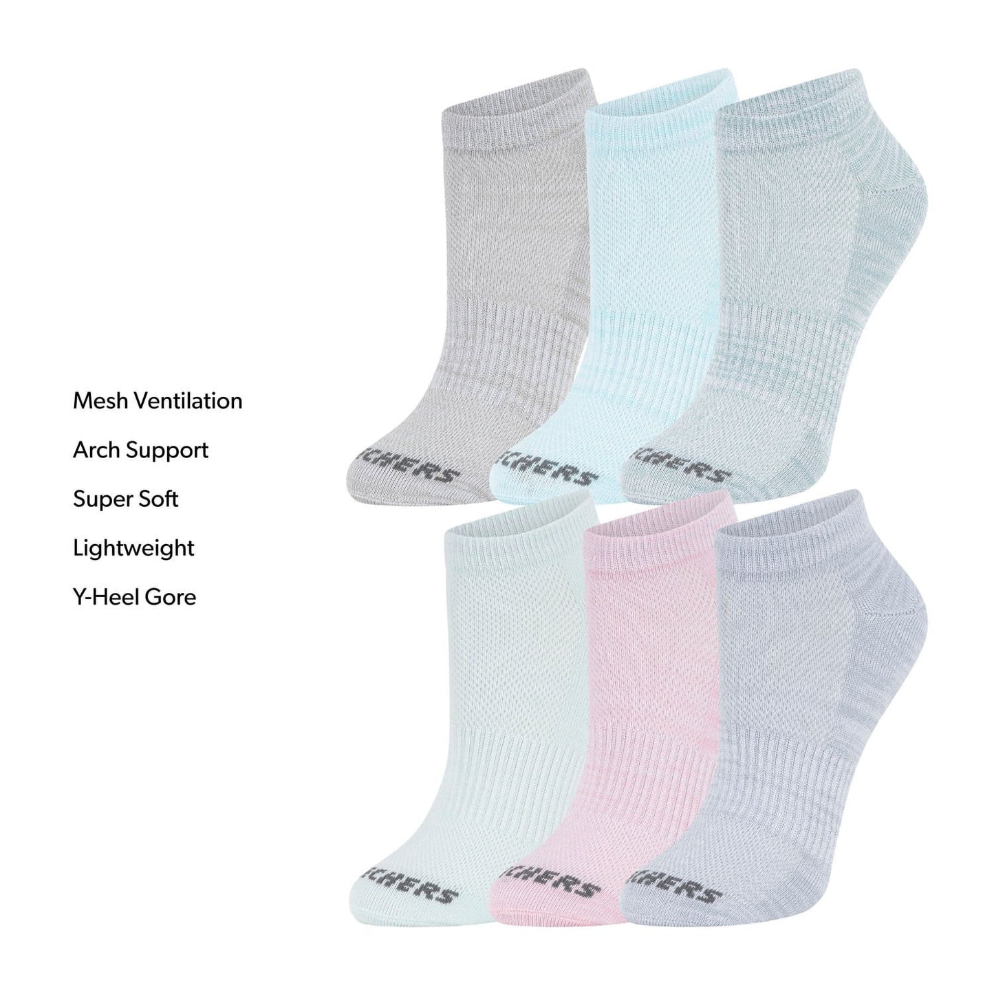 Skechers Women's Super Soft Low-Cut Sock - Color Pack (6-Pair)