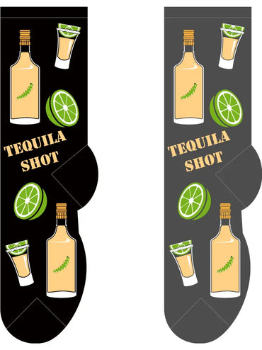 Foozys Men’s Tequila Shot Late Night Party - Tequilla Shot Socks