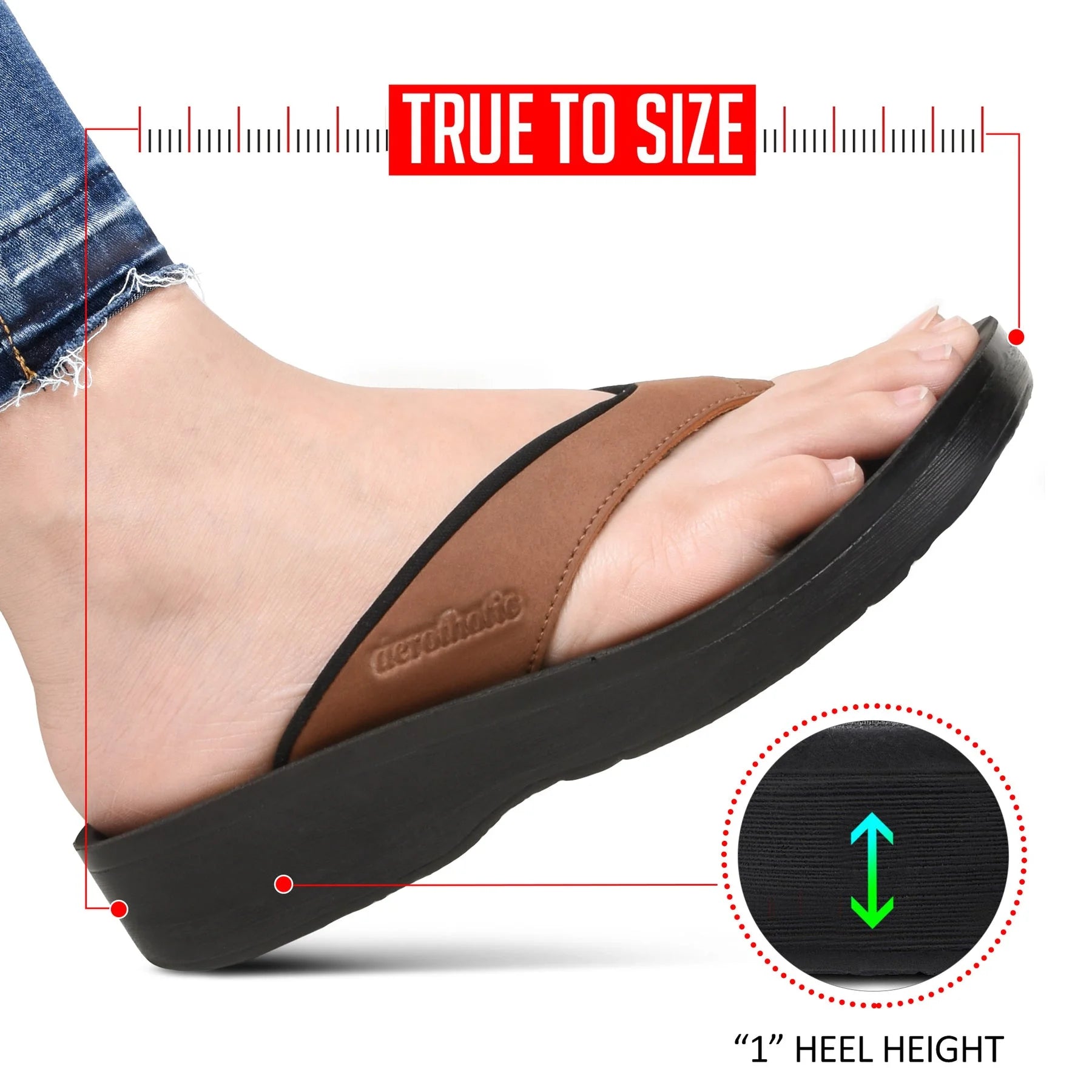 Aerothotic - Women's Comfortable  Sandal, Cuta - Brown (L0367)