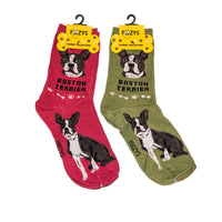 Foozys unisex crew socks | canine/dog collection | Boston terrier