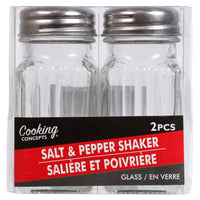 Cooking Concepts Clear Glass Salt and Pepper Shakers (2-Pack) Sets