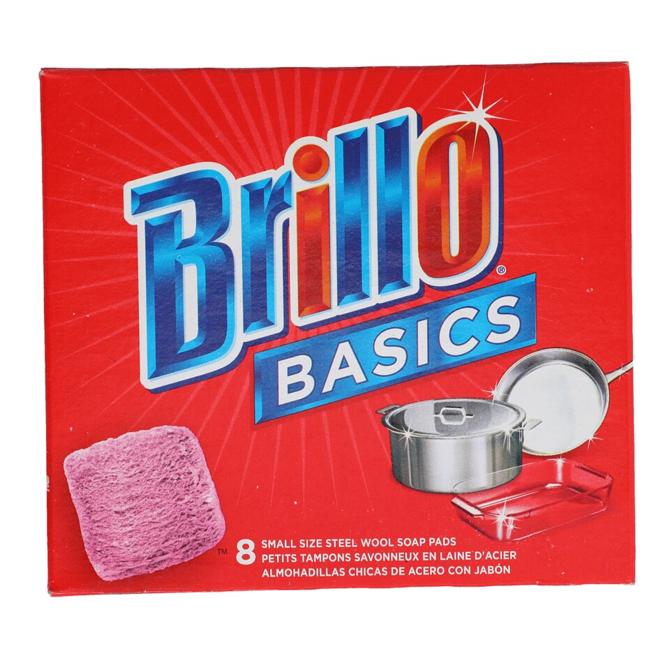 Brillo Basics Steel-Wool Soap Pads, (8 count each pack)