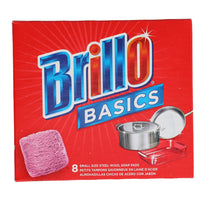 Brillo Basics Steel-Wool Soap Pads, (8 count each pack)