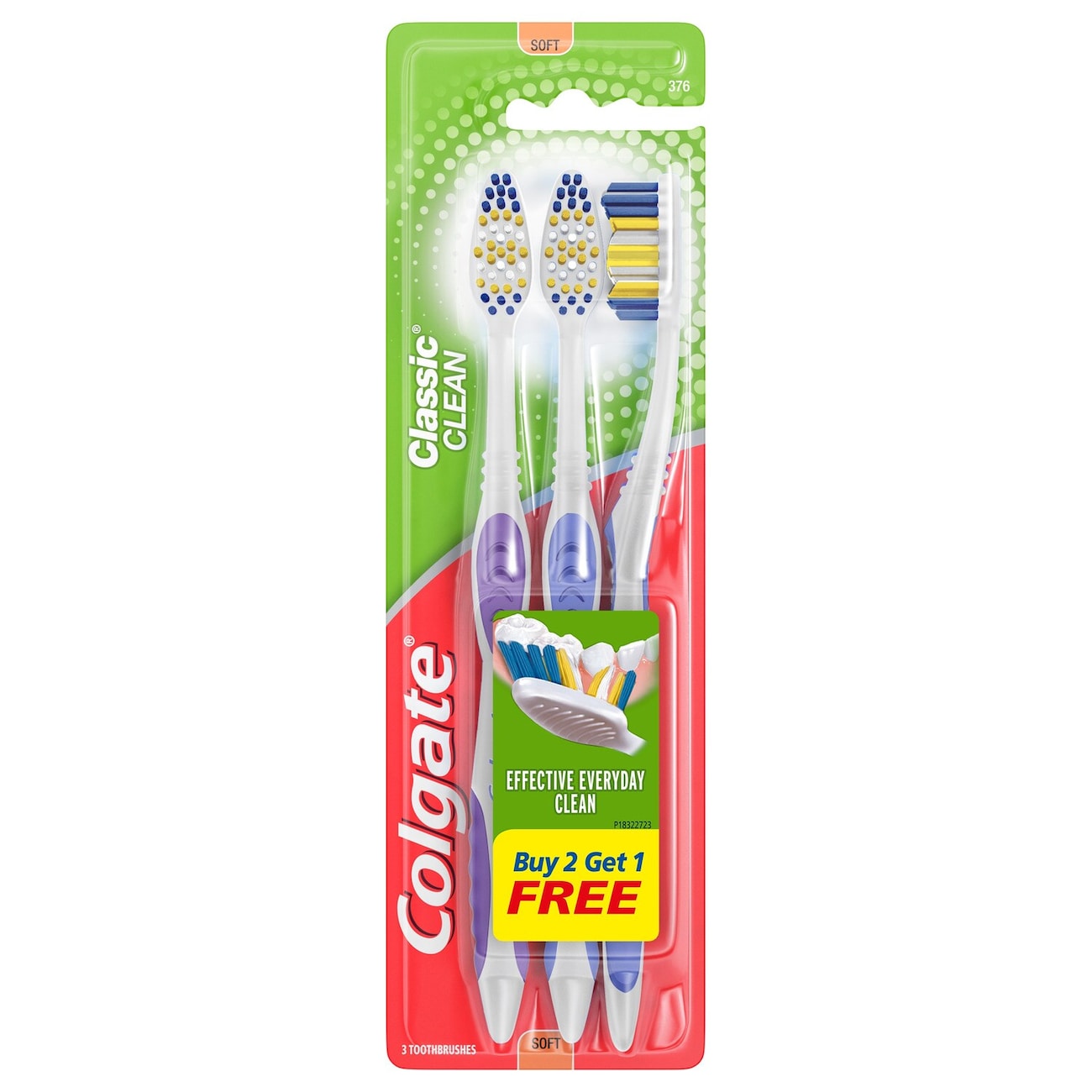 Colgate Classic Clean Toothbrush Soft (3 Pack)