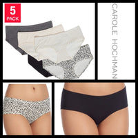 Carole Hochman Cotton Hipster Underwear, Assorted Colors (5-Pack)