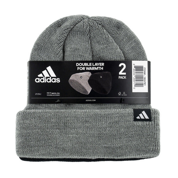 adidas Unisex Fold Beanie - (2-Pack)