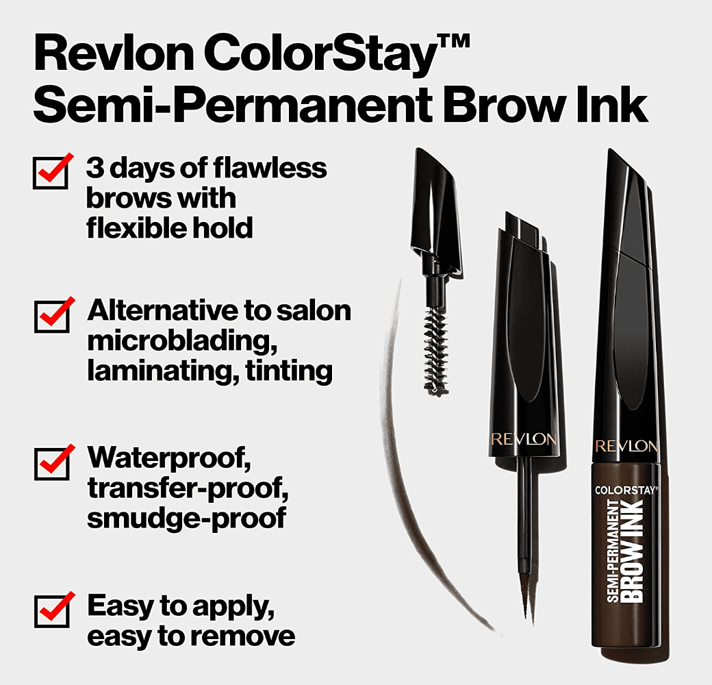 Revlon ColorStay Brow Ink, Semi-Permanent, Warm Brown Ink 351