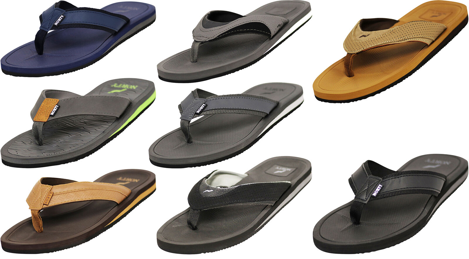 NORTY Mens Arch Support Flip Flops Adult Male Beach Thong Sandals