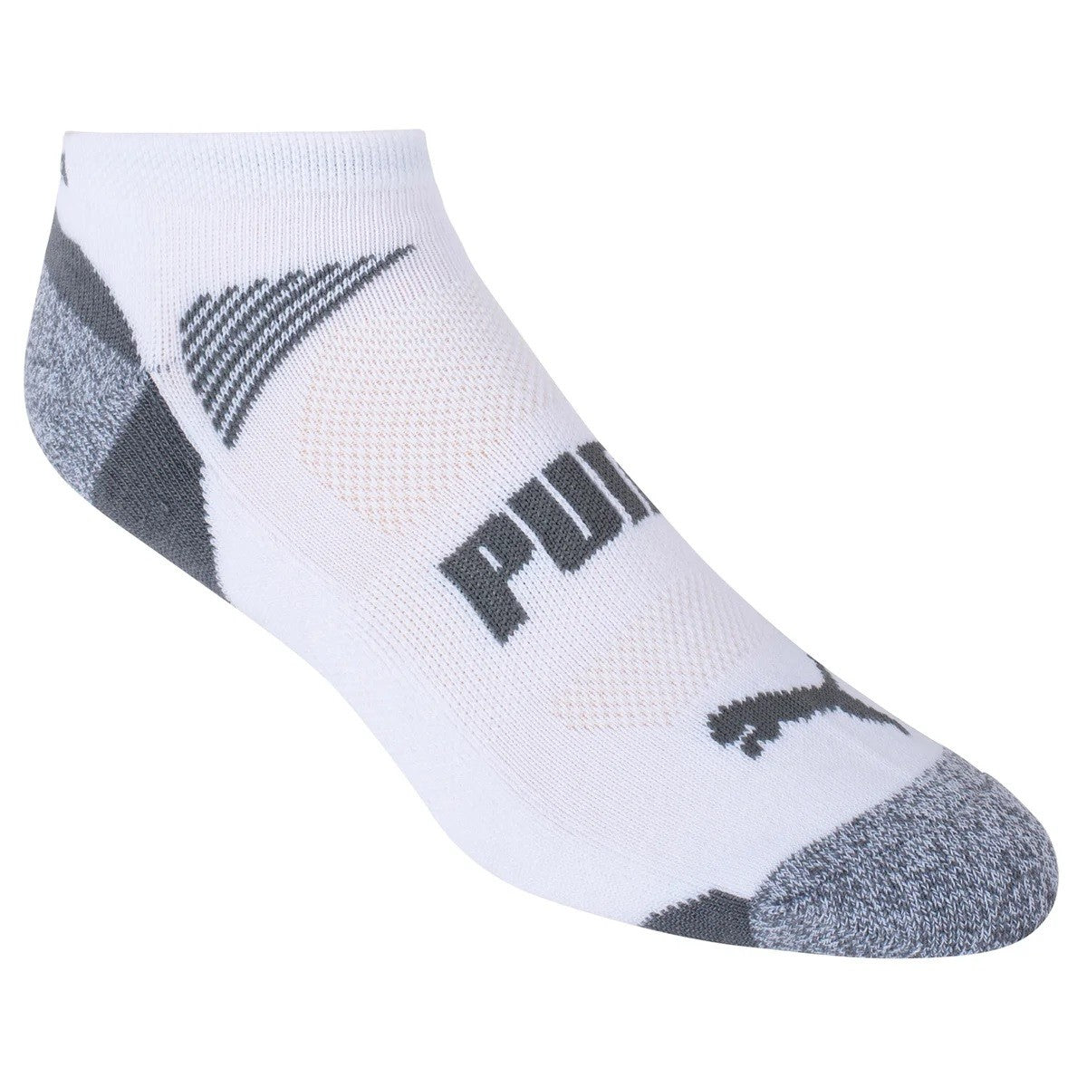 PUMA Mens No Show Socks, White (10-Pair)