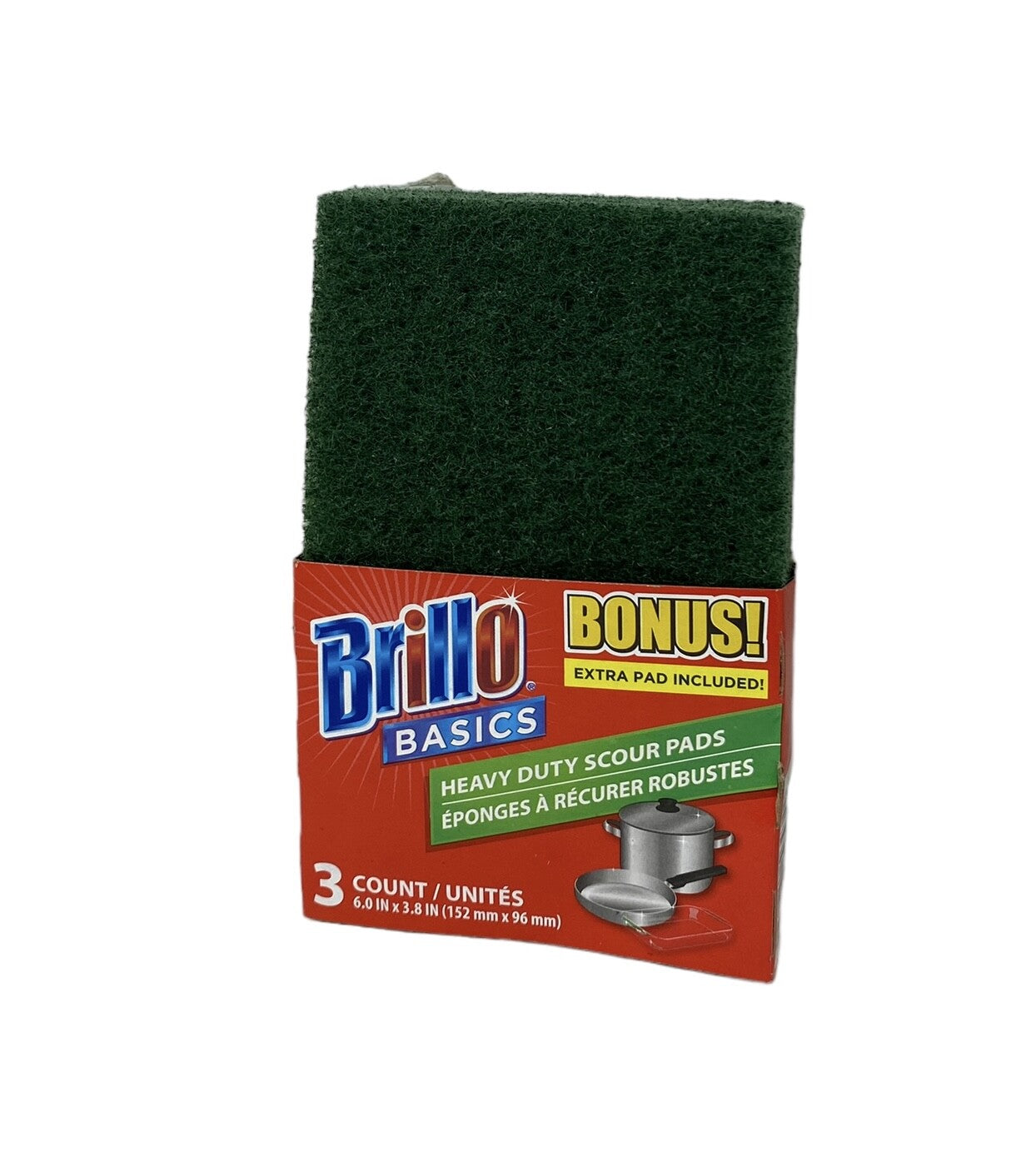 Brillo Heavy Duty Premium Scour Pads, Tough on Grease (3 count each pack)