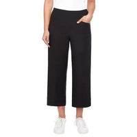 S.C. & Co. Women's Cropped Wide Leg 360 Tummy Control Pants, Black