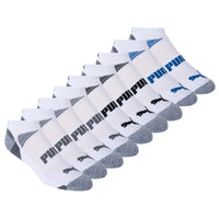 PUMA Mens No Show Socks, White (10-Pair)