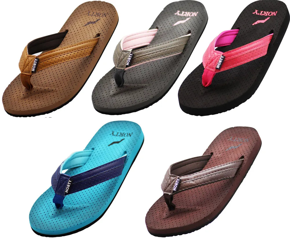 NORTY Women's Soft Cushioned Footbed Flip Flop Thong Sandal (12032)