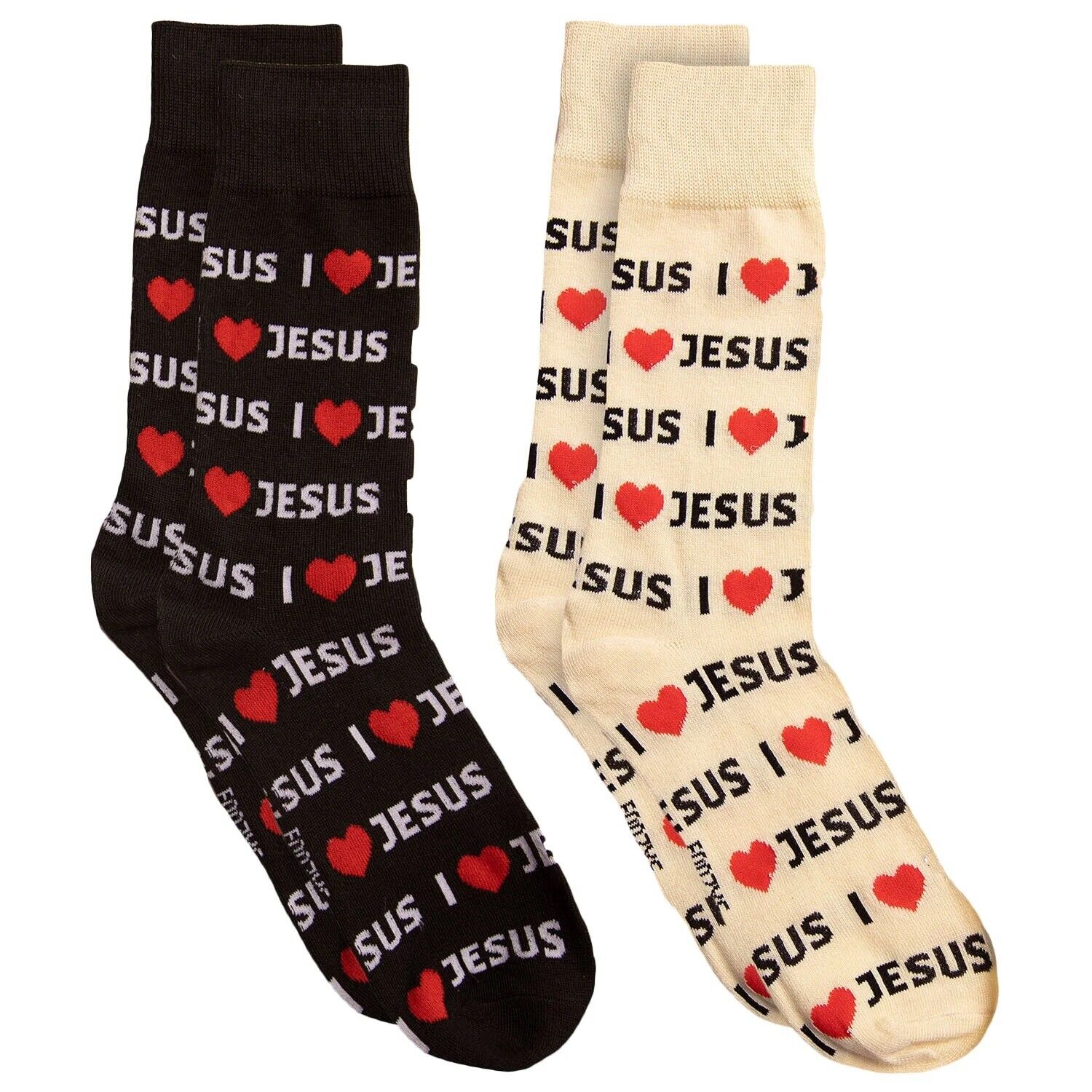 Foozys Women’s Small/Medium Novelty Crew Socks | I Love Jesus