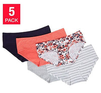 Carole Hochman Cotton Hipster Underwear, Assorted Colors (5-Pack)